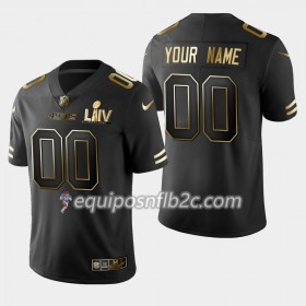 Camiseta Hombre NFL San Francisco 49ers Personalizar Nike Negro Golden Edition 2020 Super Bowl LIV